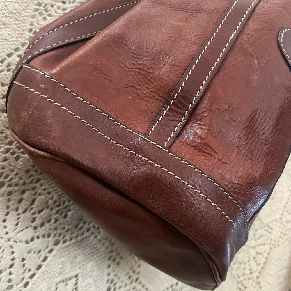 leather bag LARELLA ITALY bucket bag backpack w/ straps Italian vintage - Picture 10 of 17